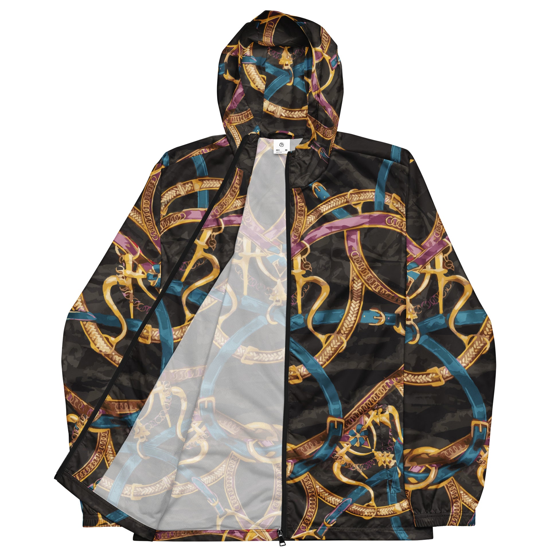 Black Equestrian Horse Bit Men’s windbreaker - Wray Sports