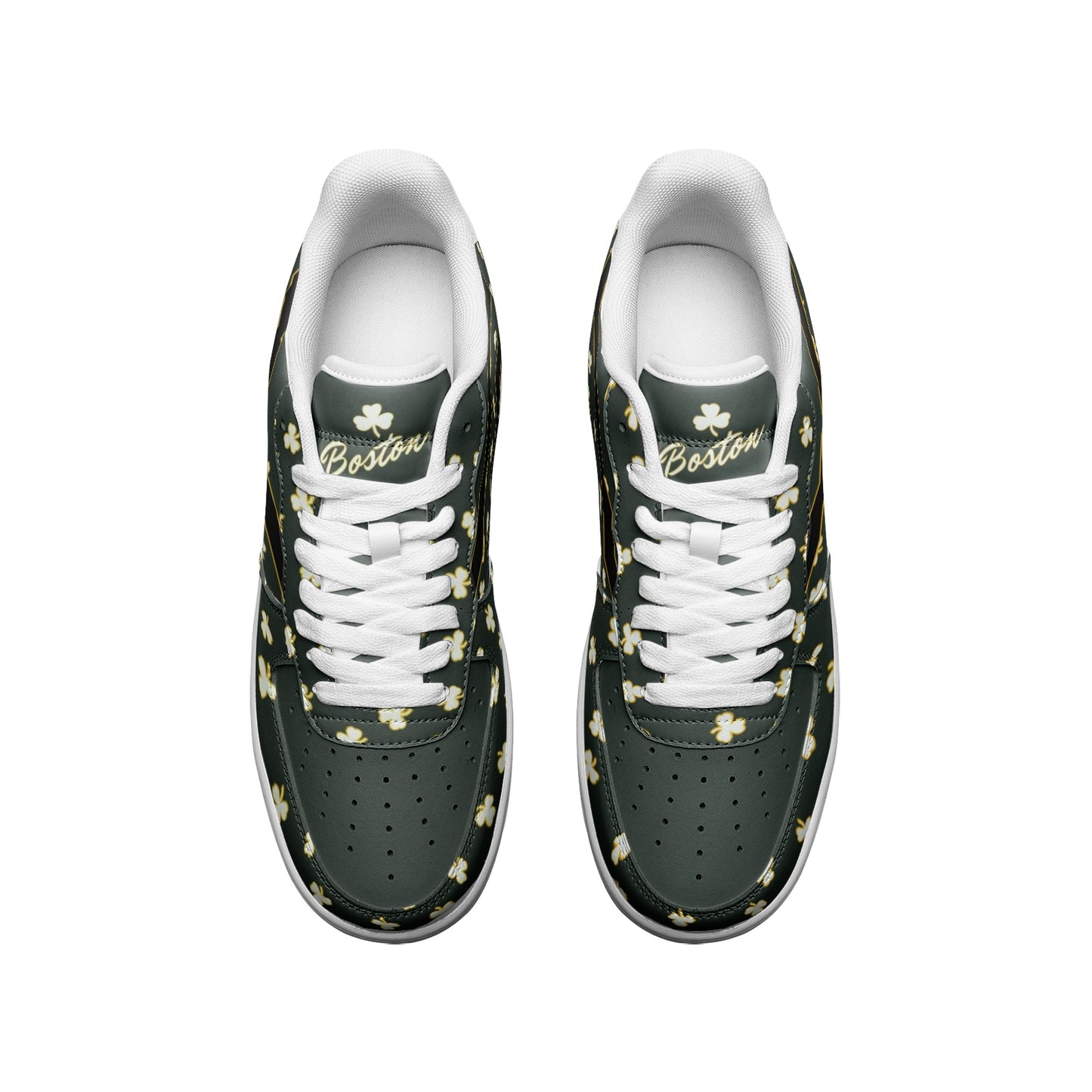 Boston Celtics Inspired Classic Color Low Top Force Leather Sneakers - Wray Sports