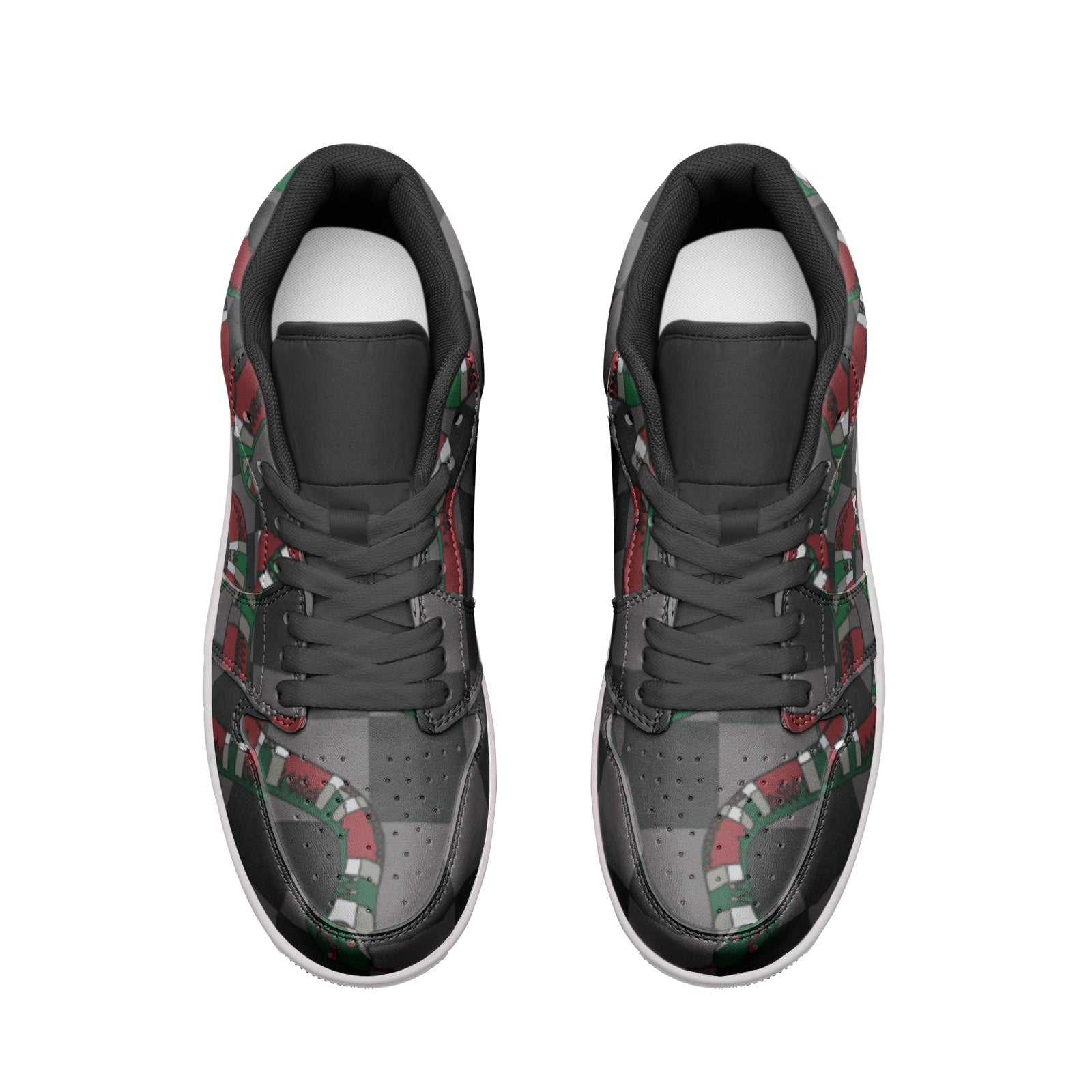 Classic Checkered Designer Snake Low Top Leather Sneakers - Wray Sports