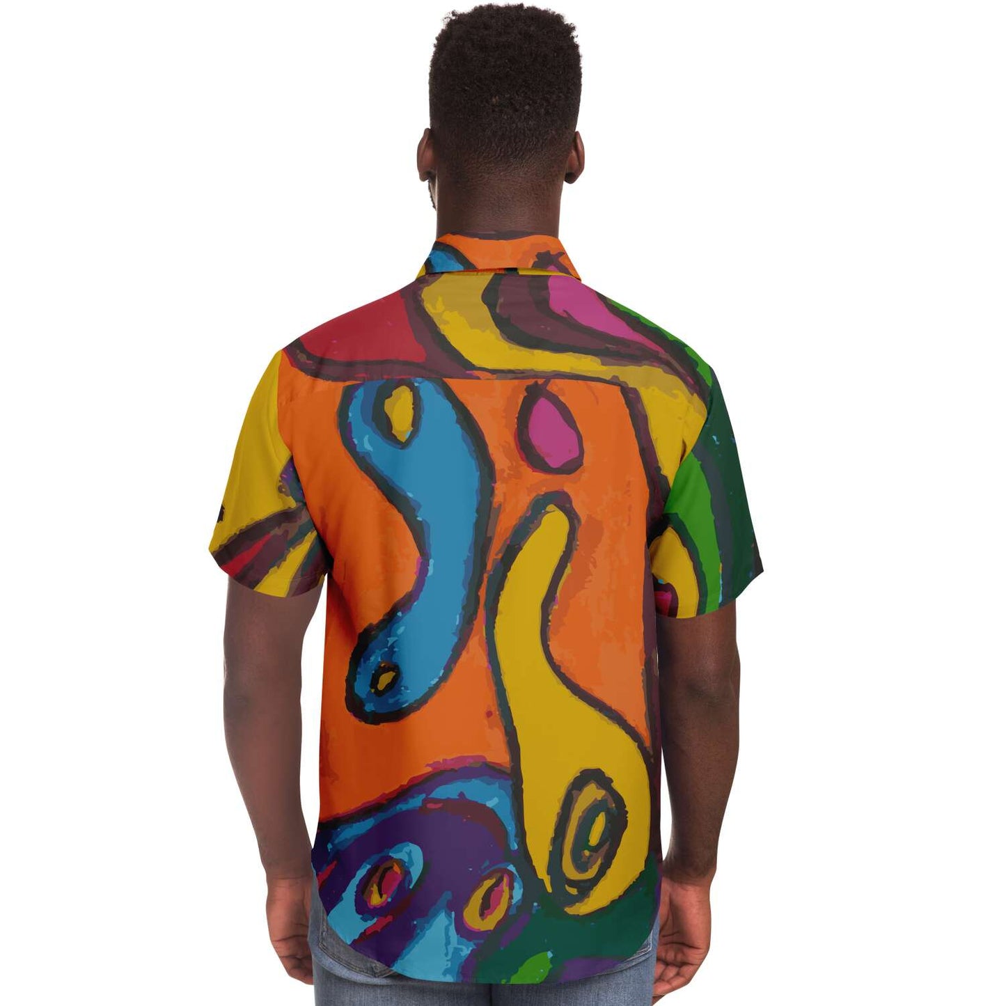 Funky Artist Print Button Down Shirt - Wray Sports