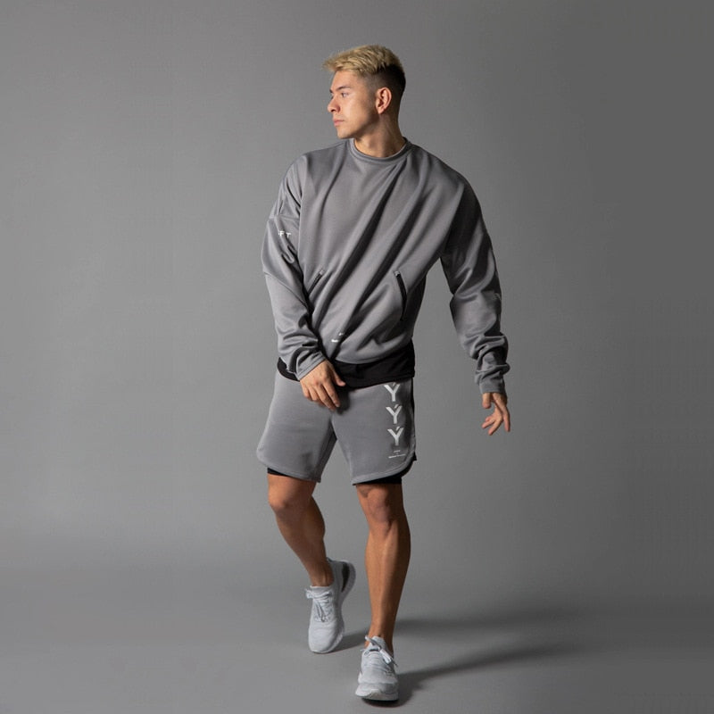 LYFT Mens Max Training Long-sleeved Blue Sweatshirt