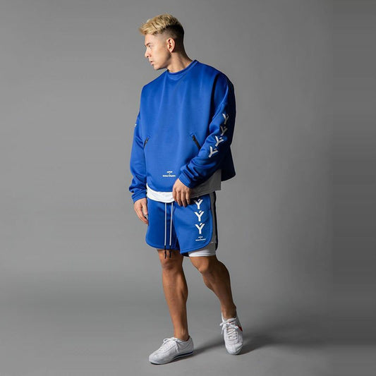 LYFT Mens Max Training Long-sleeved Blue Sweatshirt