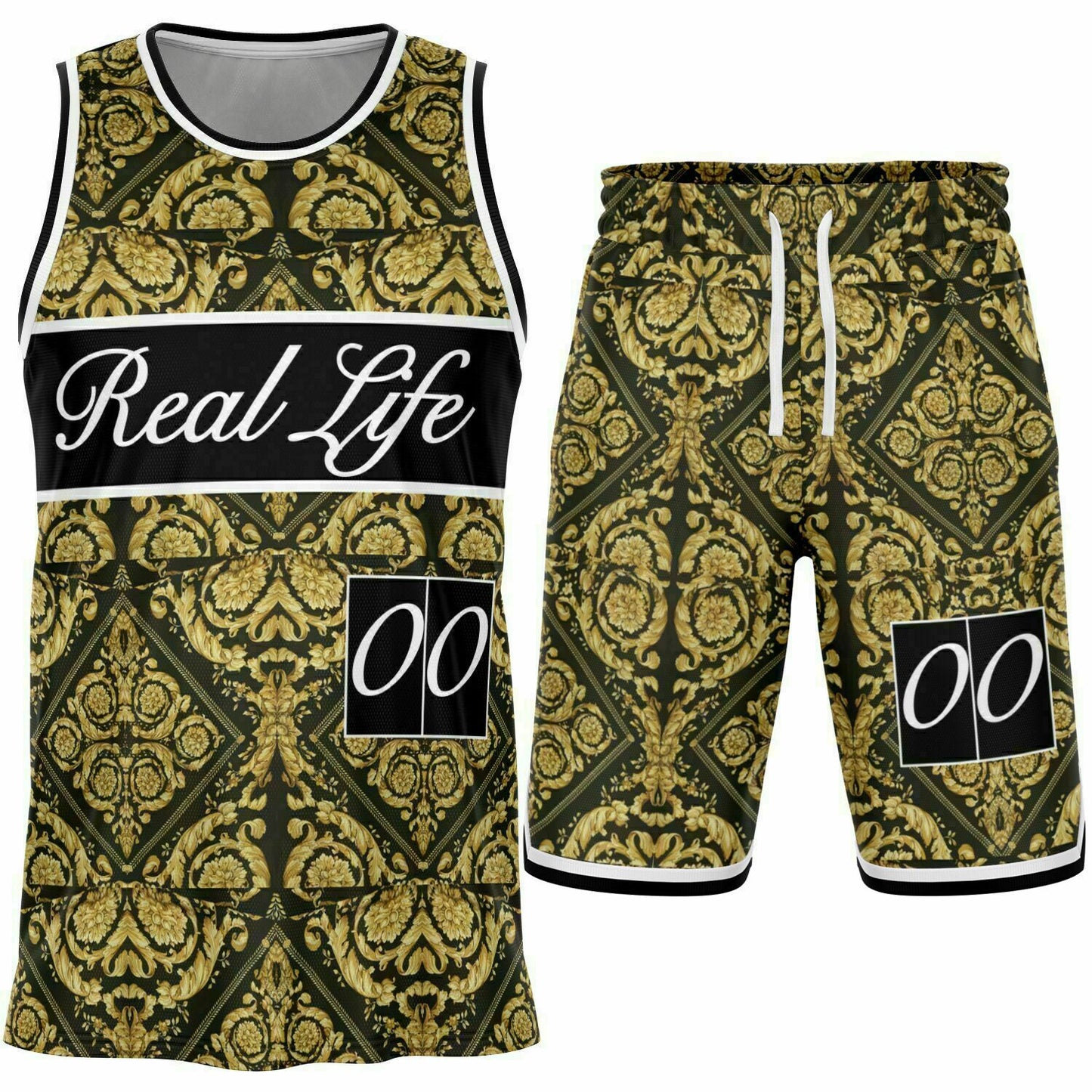 Real Life Black and Gold Baroque Basketball