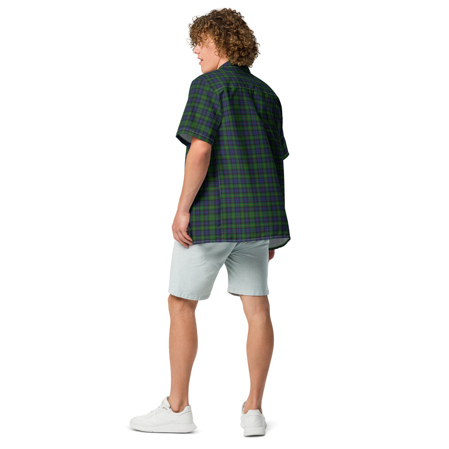 We Bees Royal Green Plaid Unisex button shirt - Wray Sports