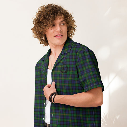 We Bees Royal Green Plaid Unisex button shirt - Wray Sports