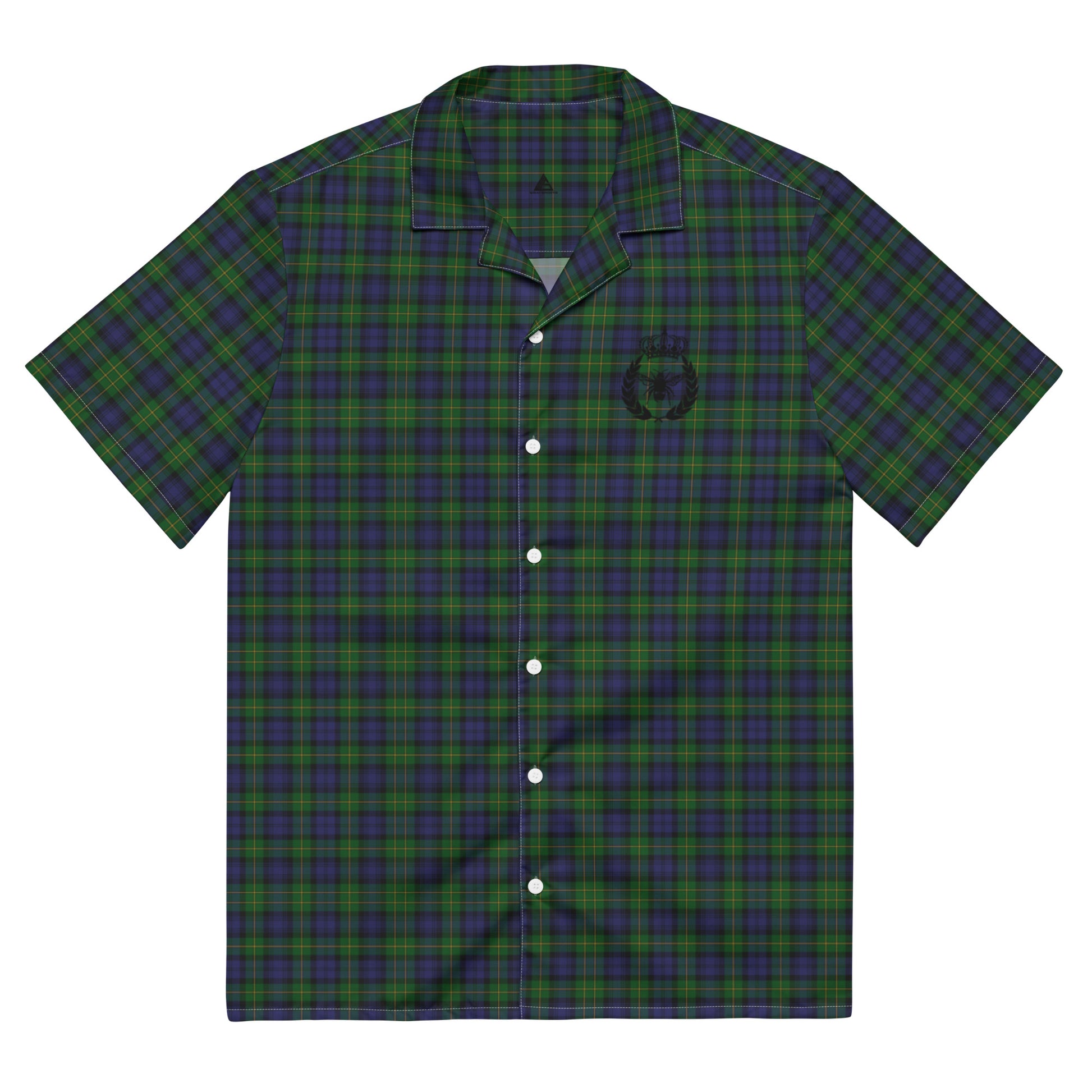 We Bees Royal Green Plaid Unisex button shirt - Wray Sports