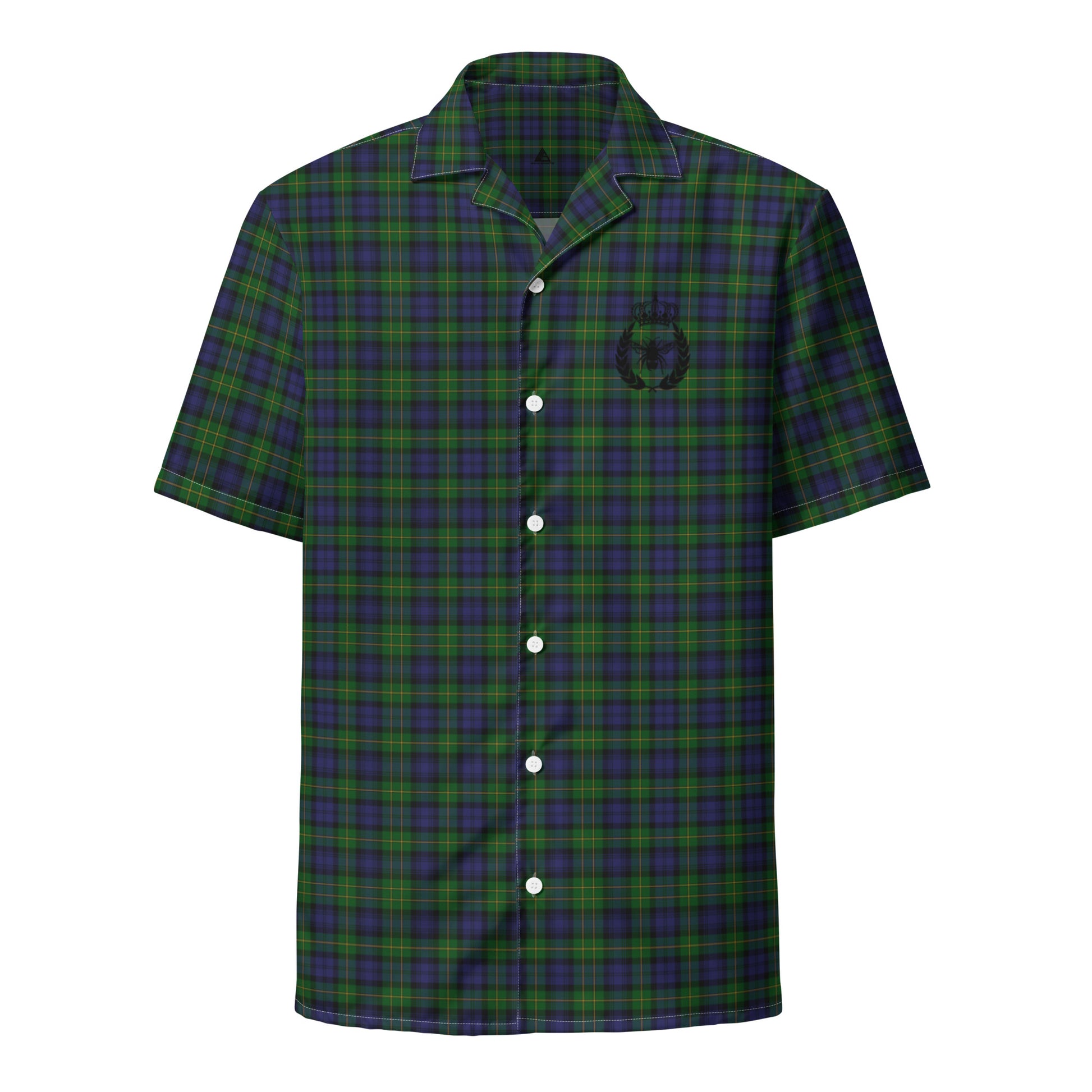 We Bees Royal Green Plaid Unisex button shirt - Wray Sports