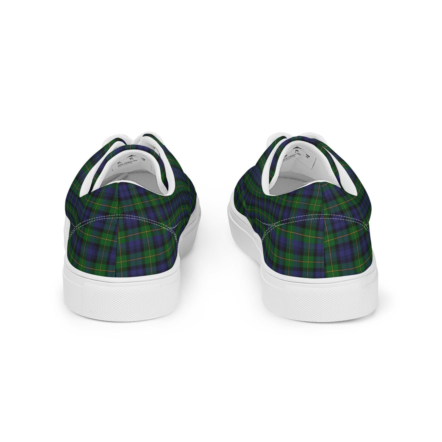 We Bees Royal Green Plaid Men’s lace-up canvas shoes