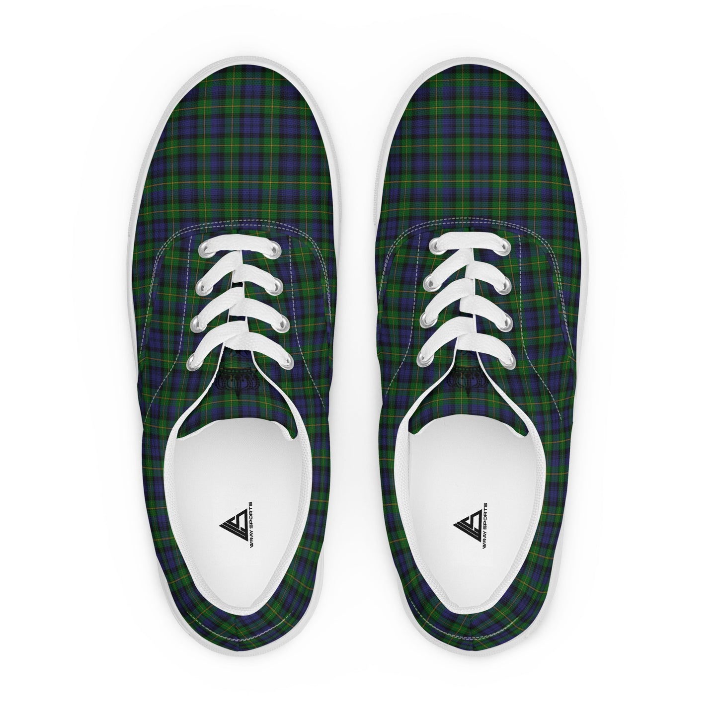 We Bees Royal Green Plaid Men’s lace-up canvas shoes