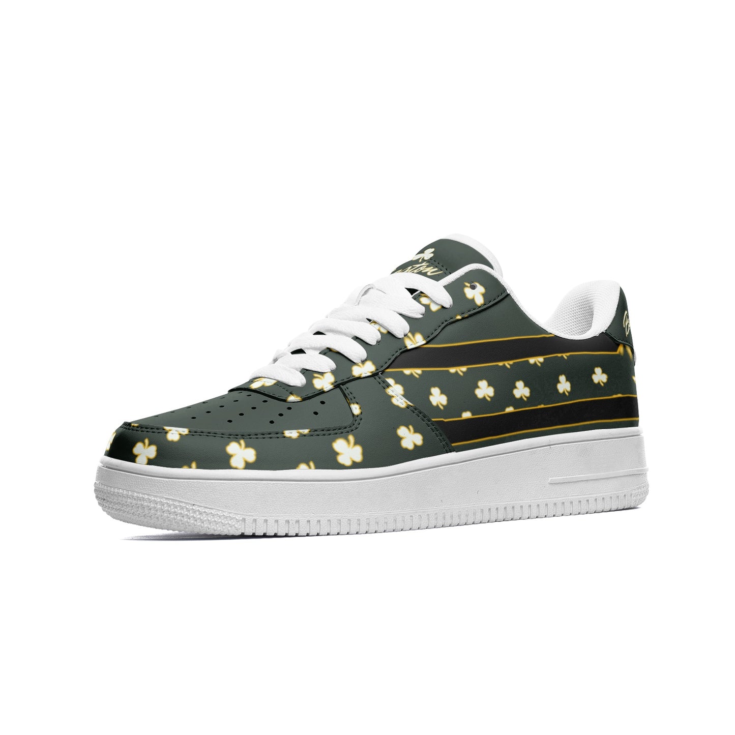 Boston Celtics Inspired Classic Color Low Top Force Leather Sneakers - Wray Sports