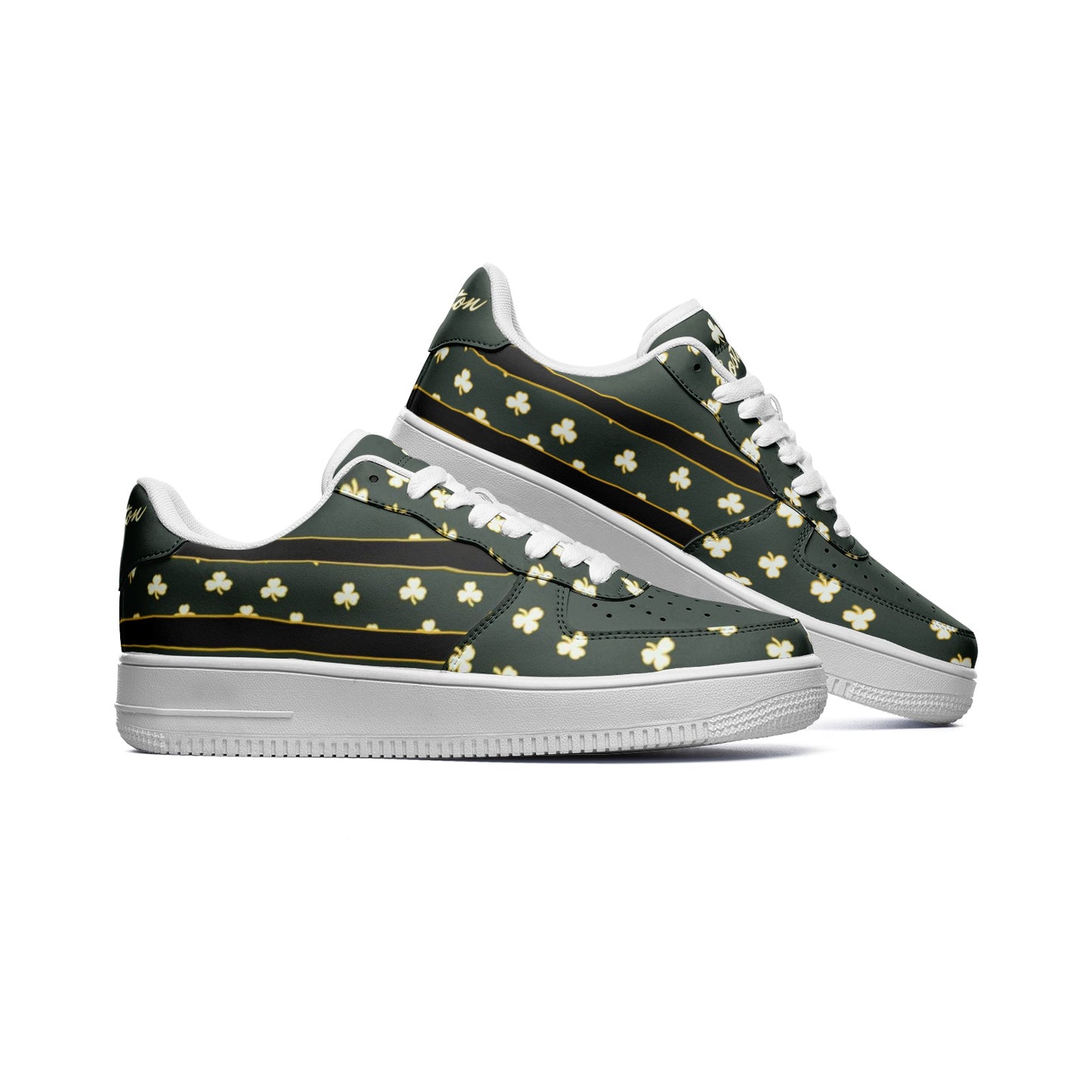 Boston Celtics Inspired Classic Color Low Top Force Leather Sneakers - Wray Sports