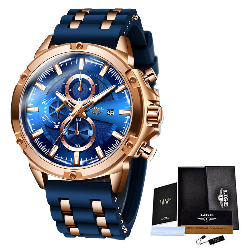 Blue Gold Quartz Men's Waterproof Watch - Wray Sports