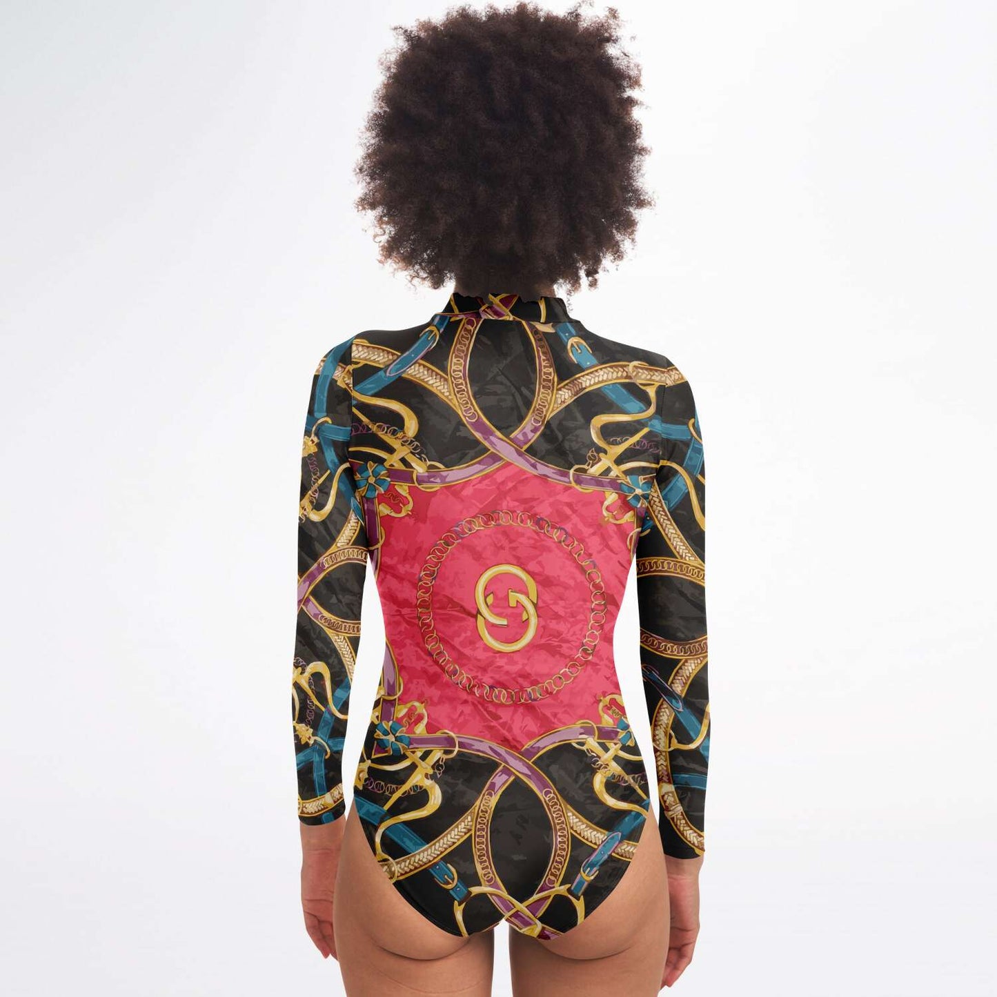 Pink Equestrian Scarf Print Body Suit - Wray Sports