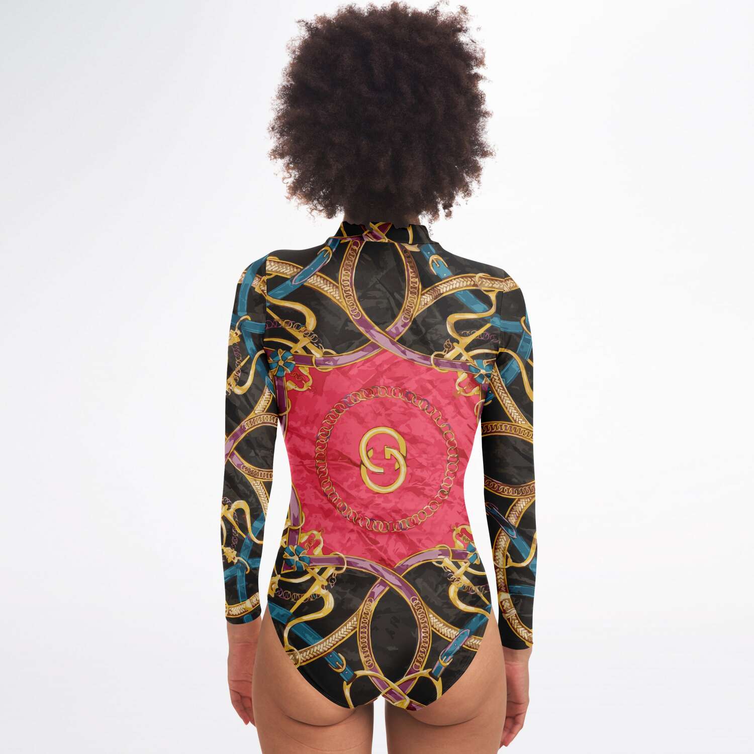 Pink Equestrian Scarf Print Body Suit - Wray Sports