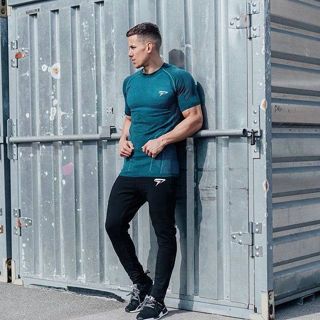 GYMSHARK Men Fitness Gym Workout T-shirt Breathable Tight Tshirt