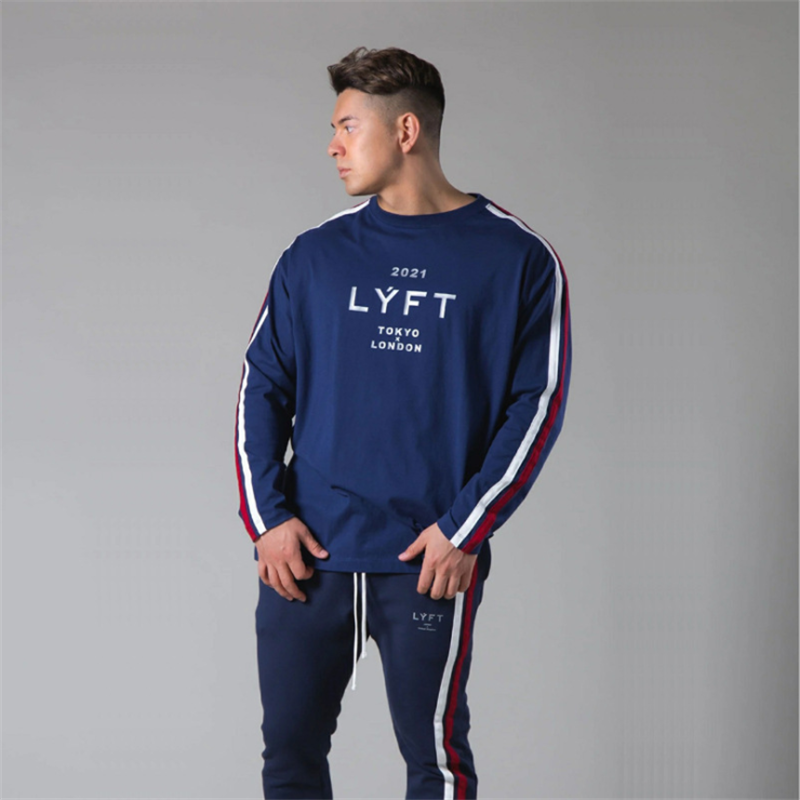 Mens LYFT Leisure Athletic Sweatshirt Red White and Blue