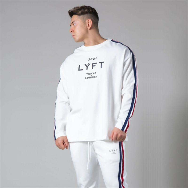 Mens LYFT Leisure Athletic Sweatshirt Red White and Blue