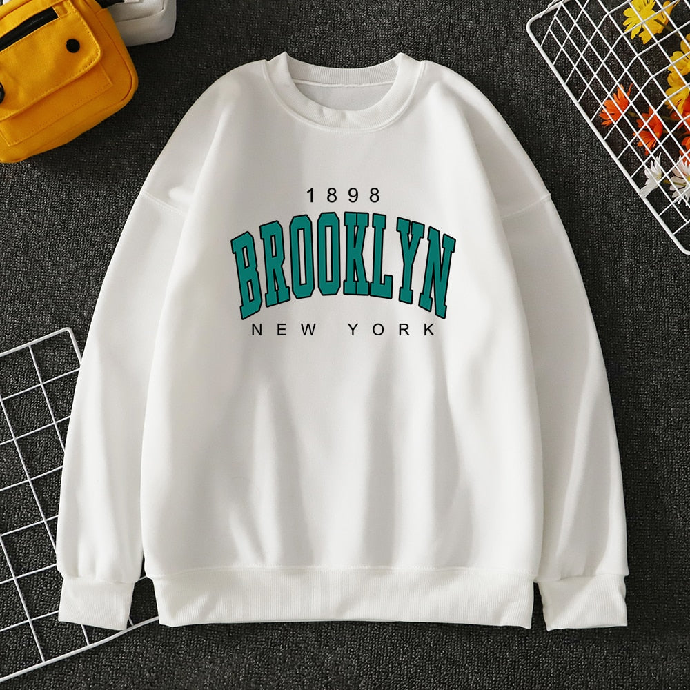 White cheap brooklyn sweatshirt