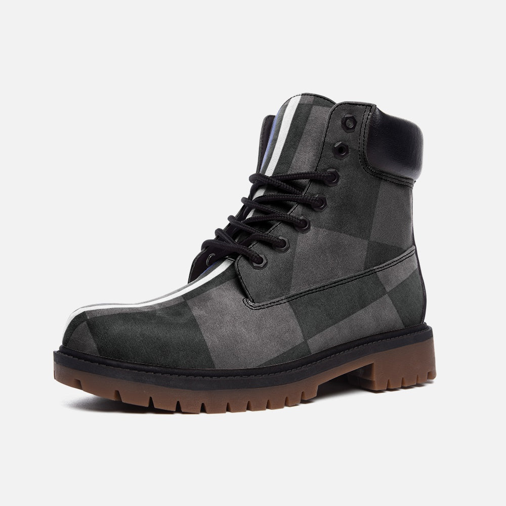 Classic French Grey Checkered Timber Boots