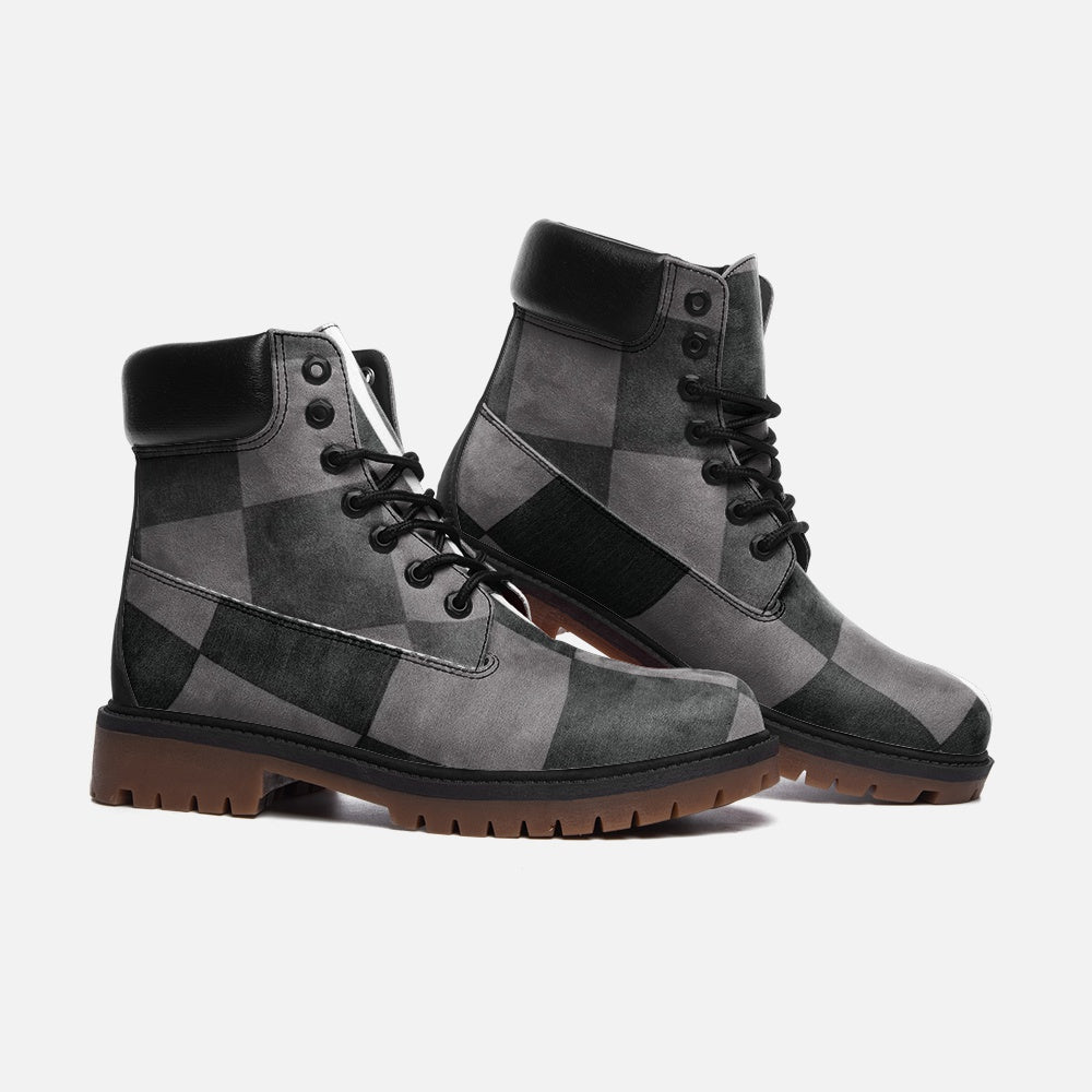 Classic French Grey Checkered Timber Boots