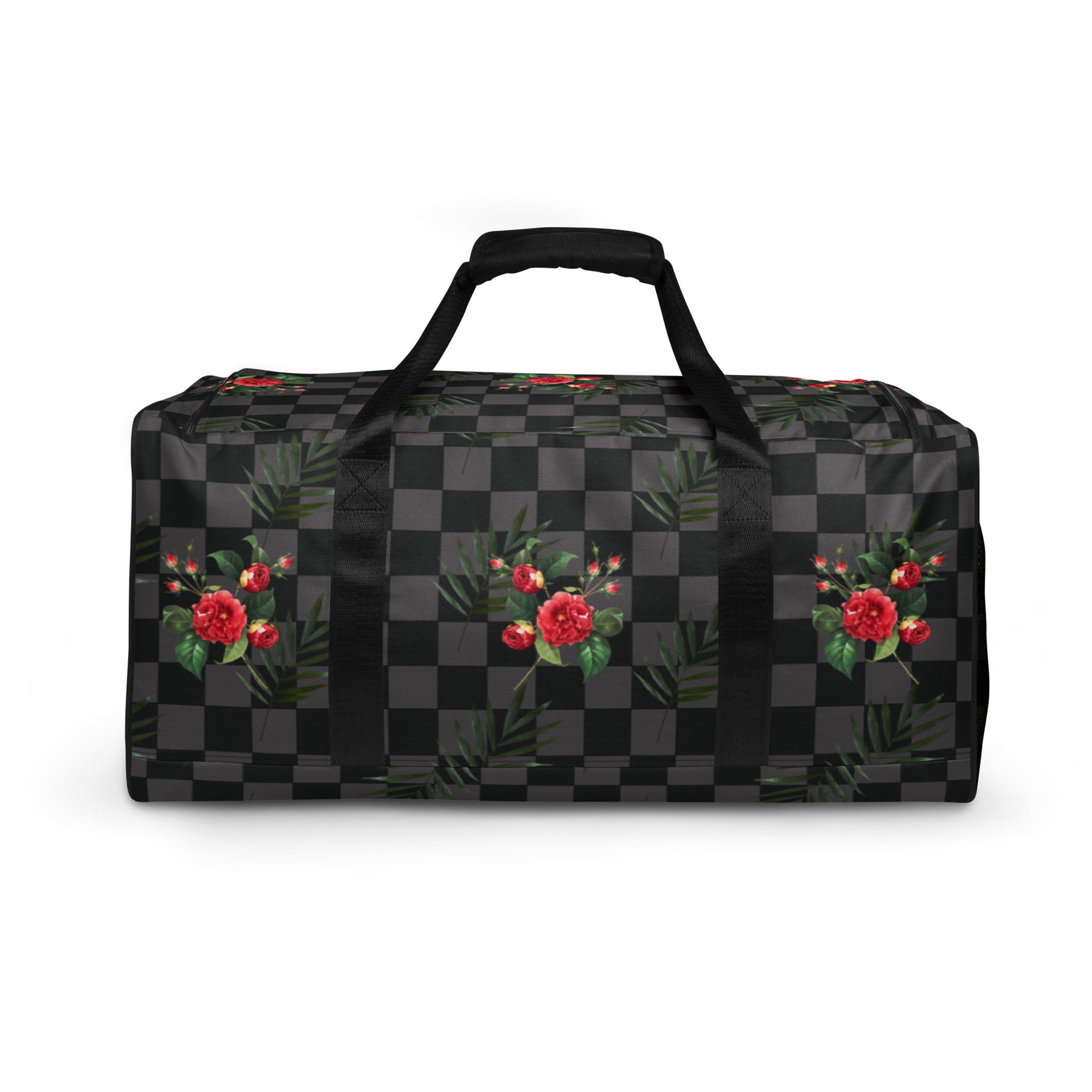 Flower Leaf Classic Plaid Design Hand Held Gym Luggage Travel Bag - Wray Sports