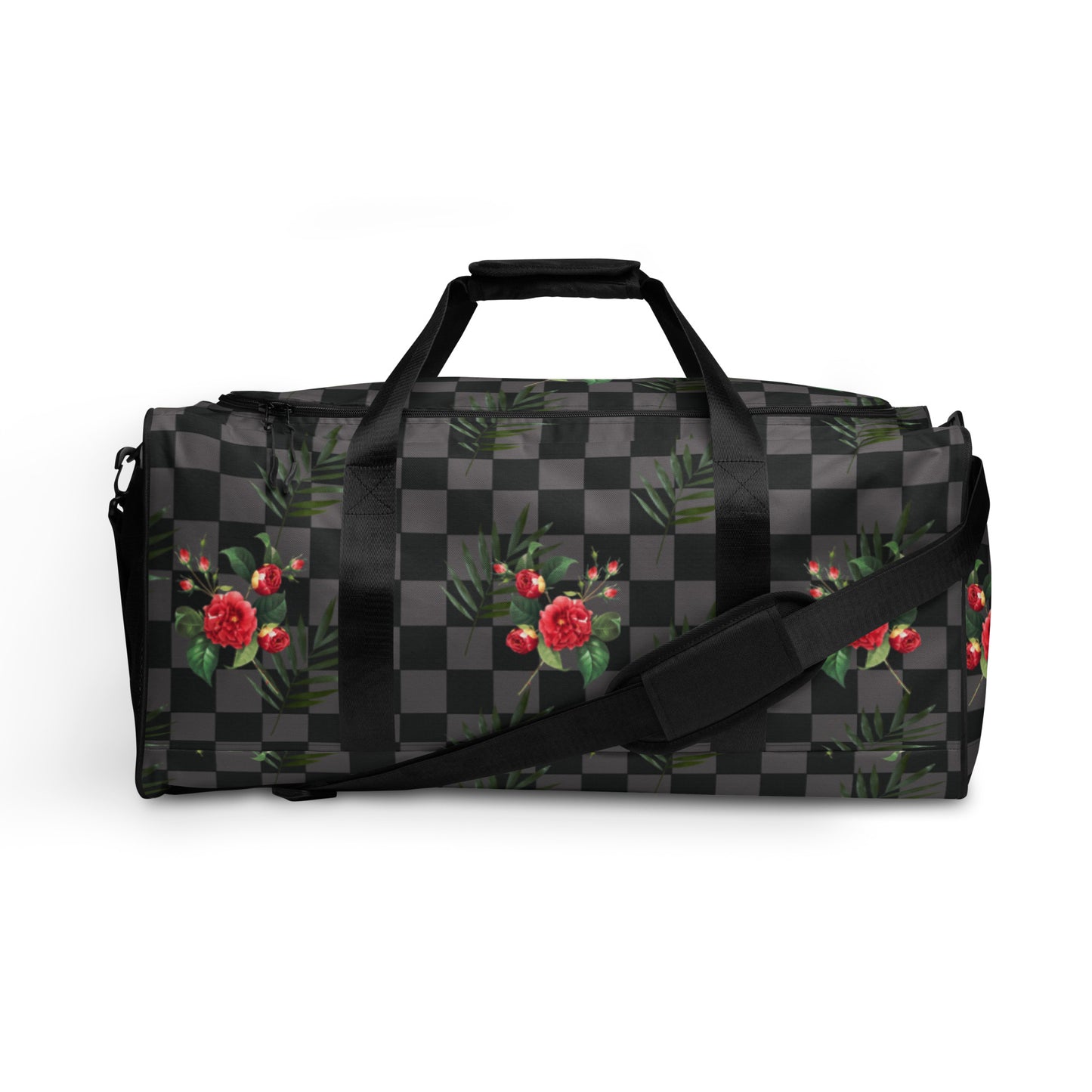 Flower Leaf Classic Plaid Design Hand Held Gym Luggage Travel Bag - Wray Sports