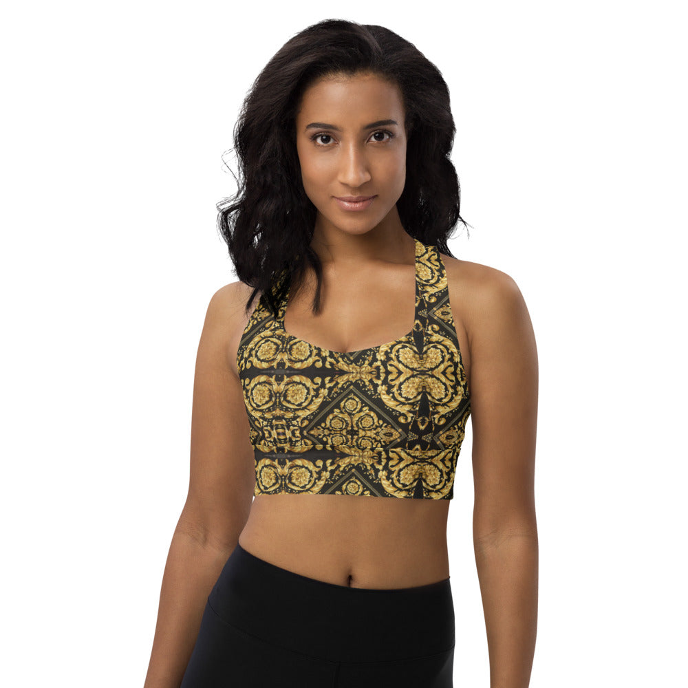 Baroque Print Longline Sports Bra - Wray Sports