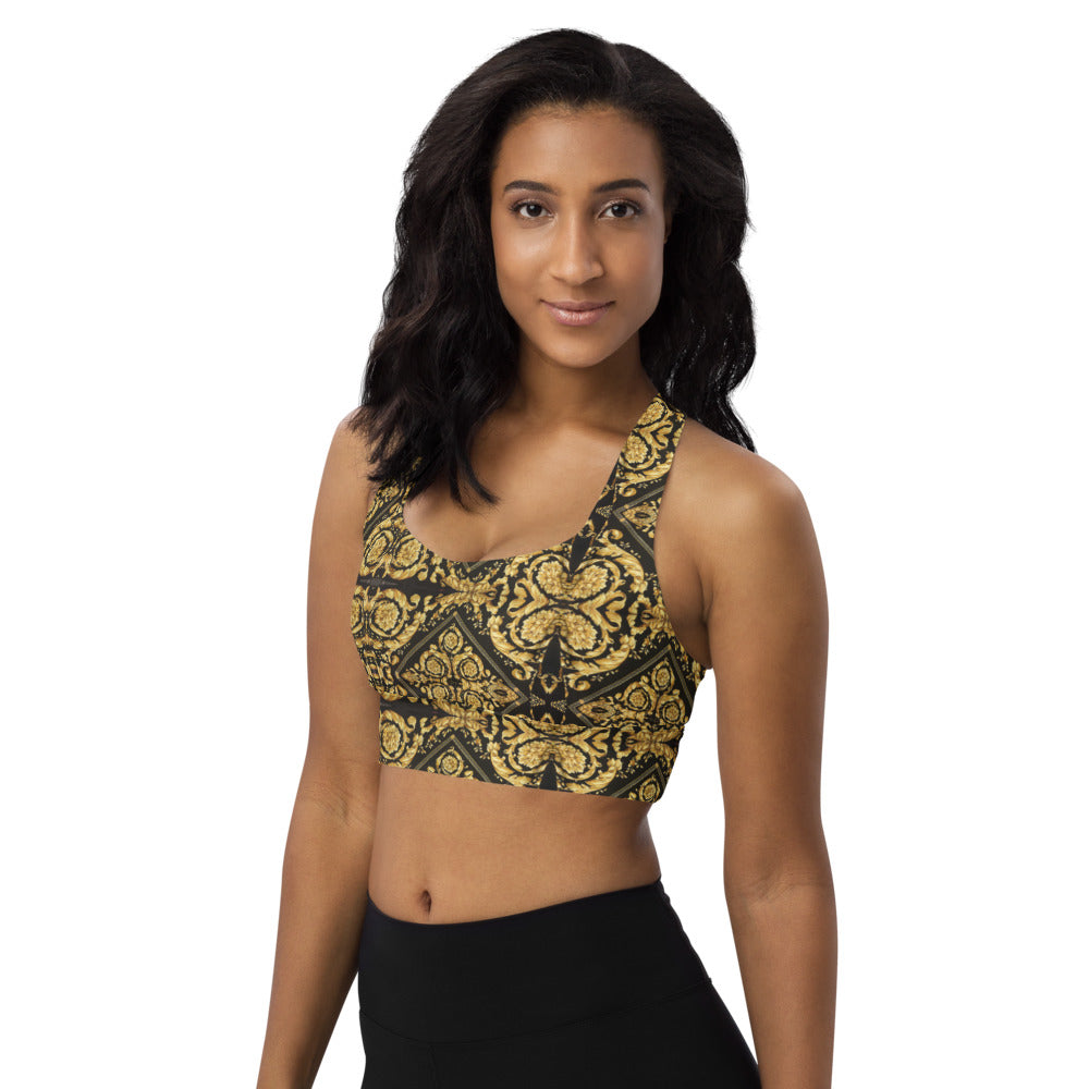 Baroque Print Longline Sports Bra - Wray Sports