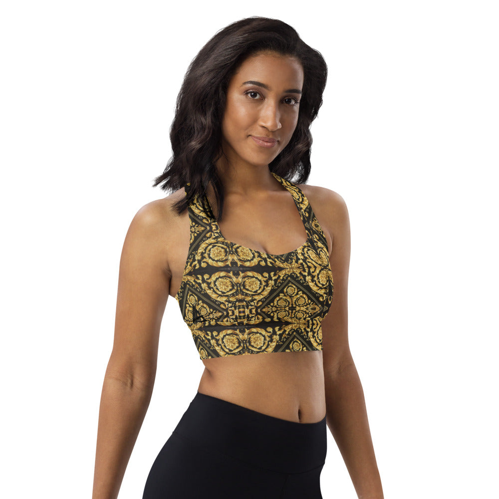 Baroque Print Longline Sports Bra - Wray Sports