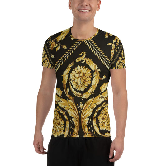 Baroque Scarf Print Men's Athletic T-shirt