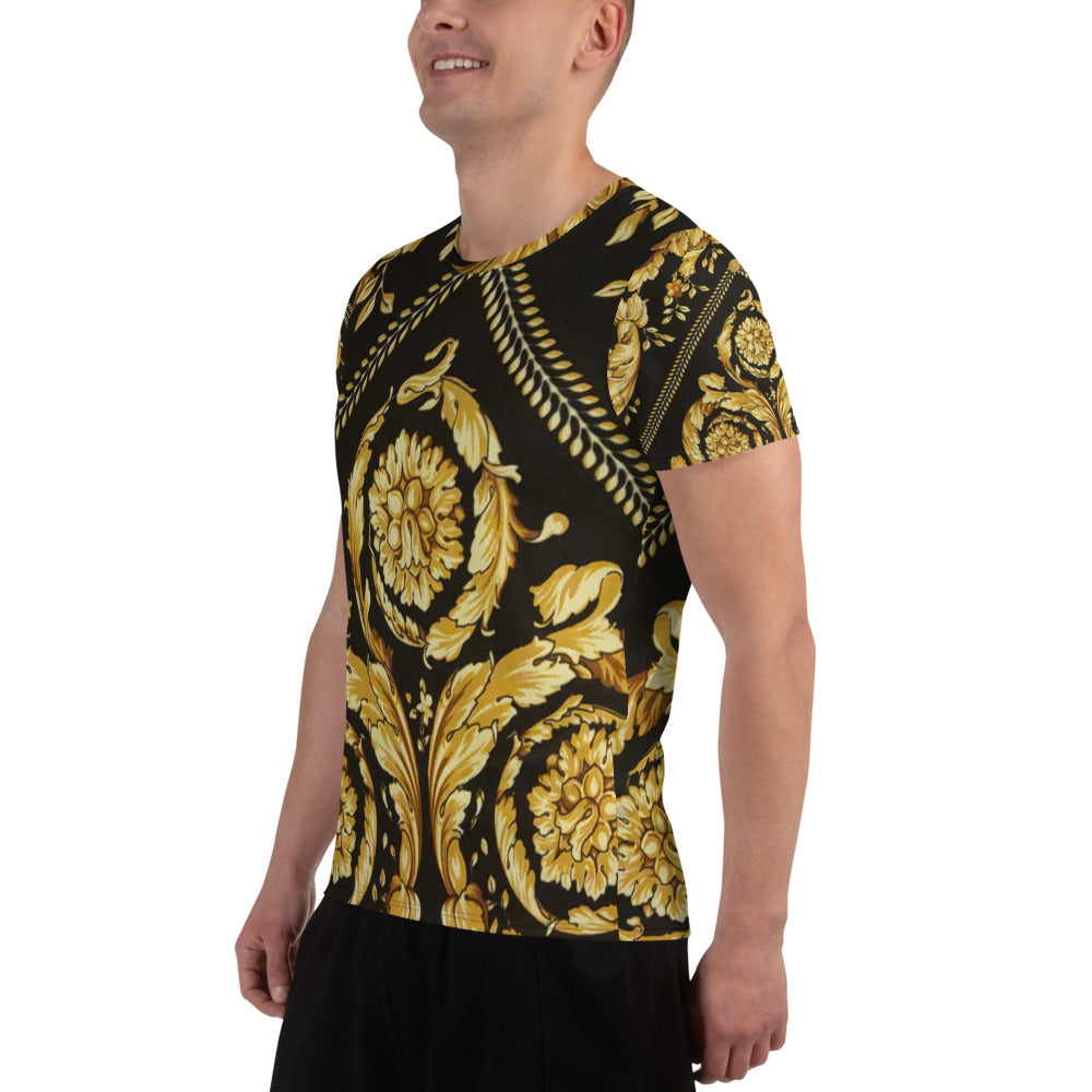 Baroque Scarf Print Men's Athletic T-shirt