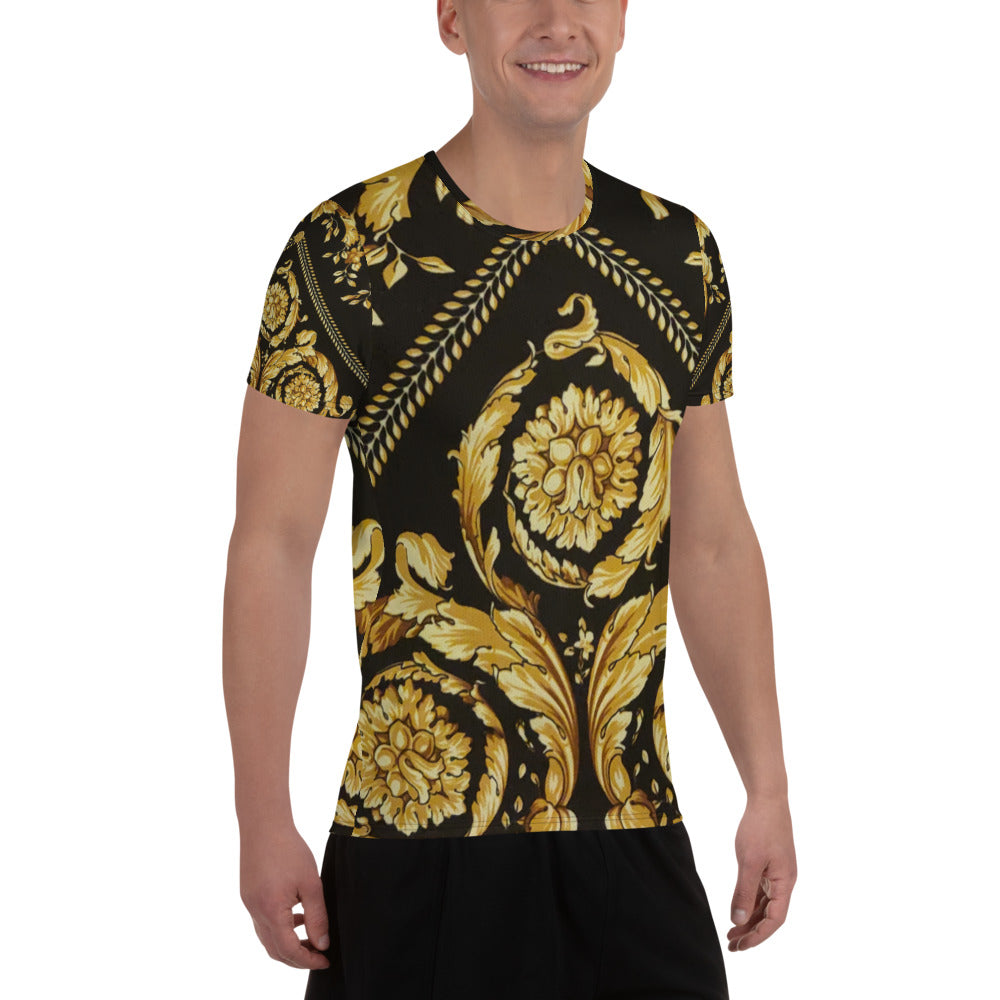 Baroque Scarf Print Men's Athletic T-shirt