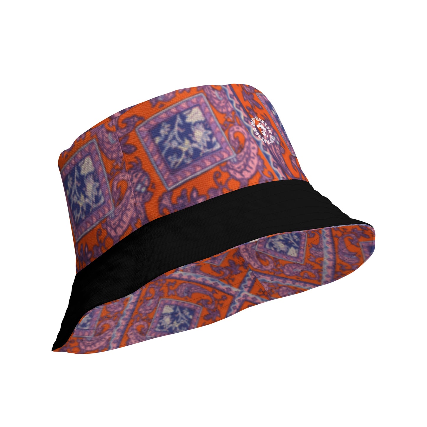 Orange Paisley Reversible bucket hat