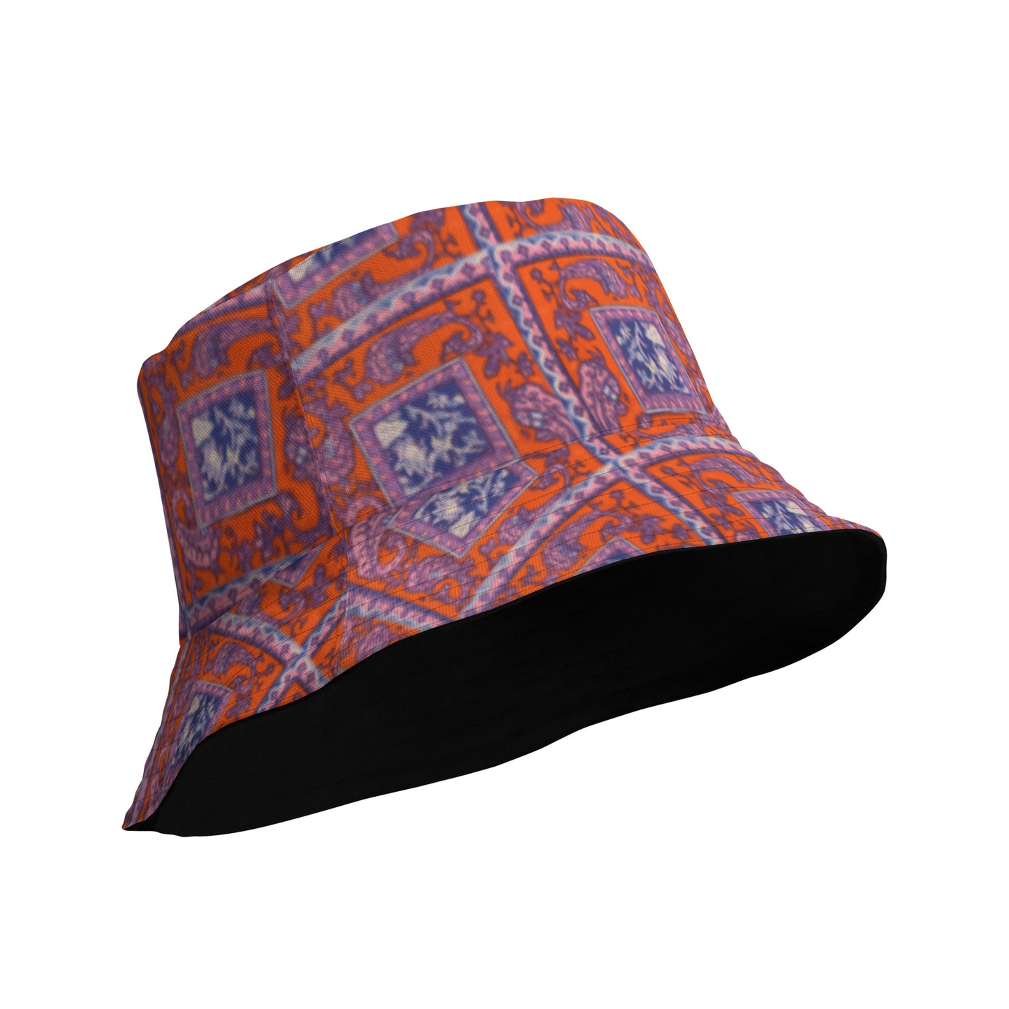 Orange Paisley Reversible bucket hat