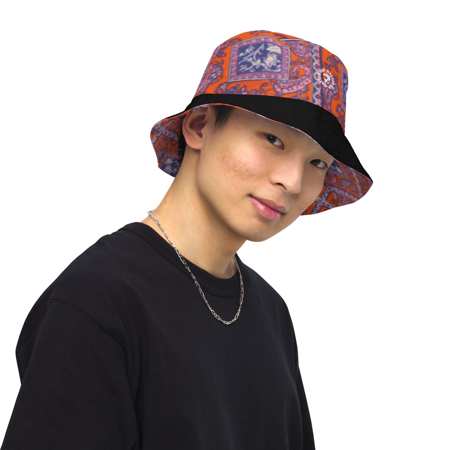 Orange Paisley Reversible bucket hat