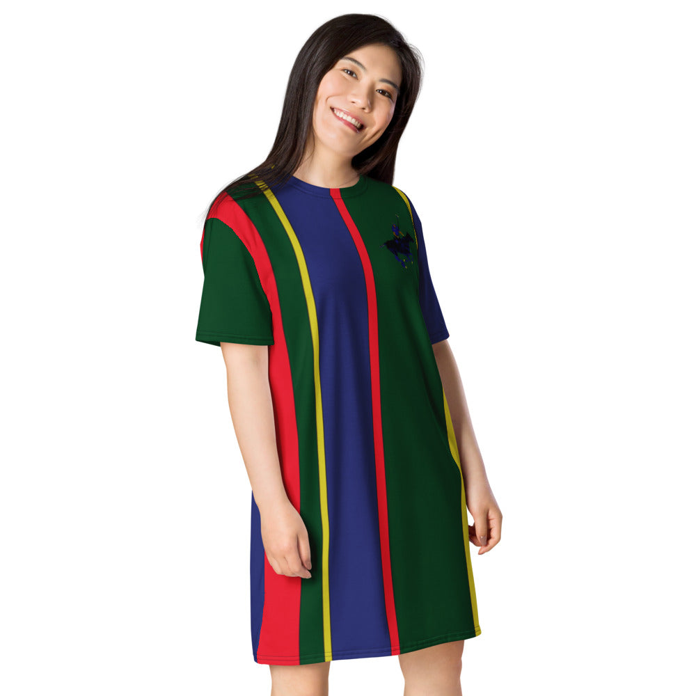 Carib Polo Pony Striped T-shirt dress - wray sports