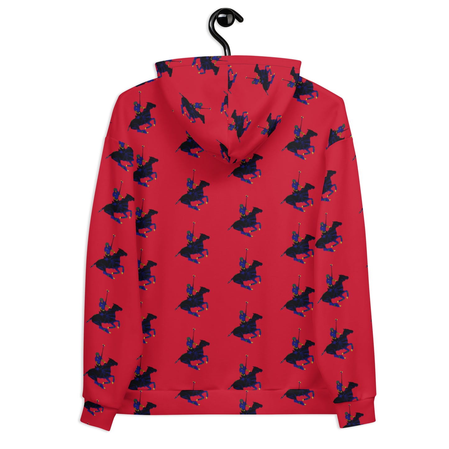 Red Polo Carib Pony Pattern Unisex Hoodie - Wray Sports