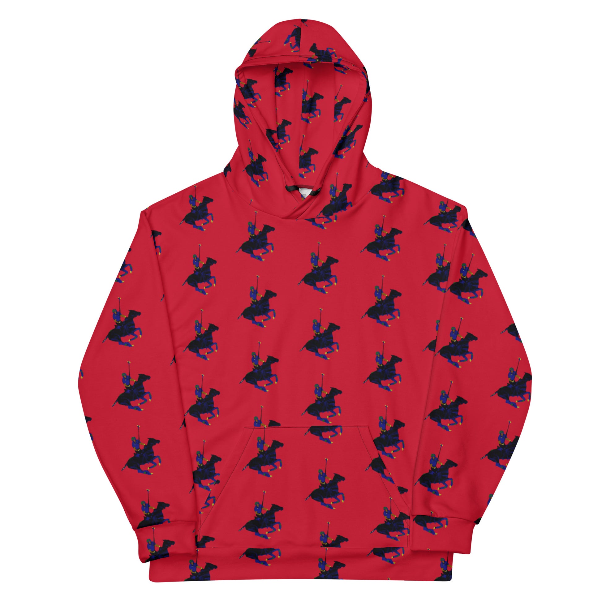 Red Polo Carib Pony Pattern Unisex Hoodie - Wray Sports