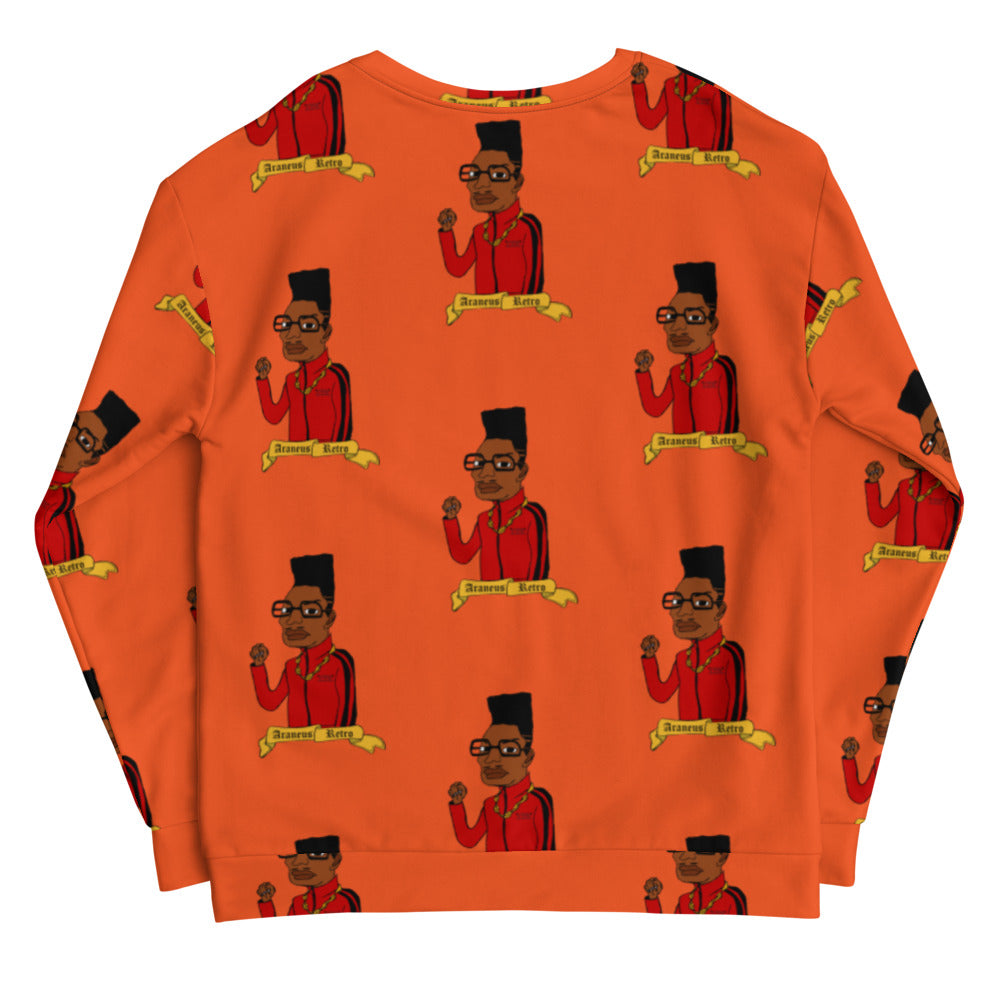 Word To Retro All Over Orange Unisex Sweatshirt - Wray Sports