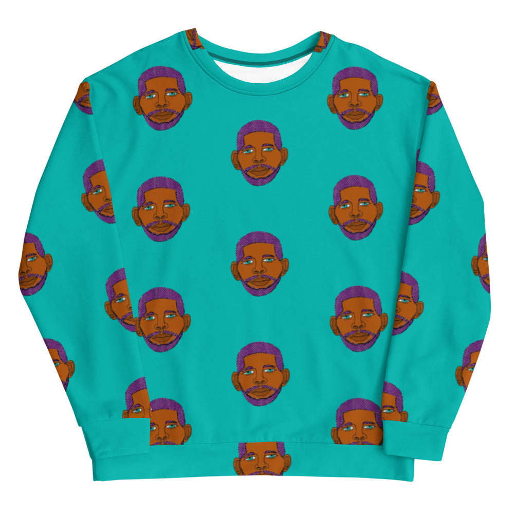 Bear Man Face Blue Unisex Sweatshirt- Wray Sports