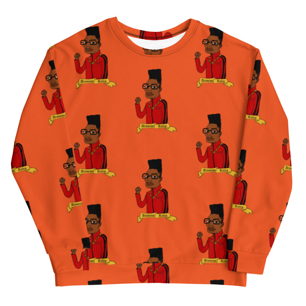 Word To Retro All Over Orange Unisex Sweatshirt - Wray Sports