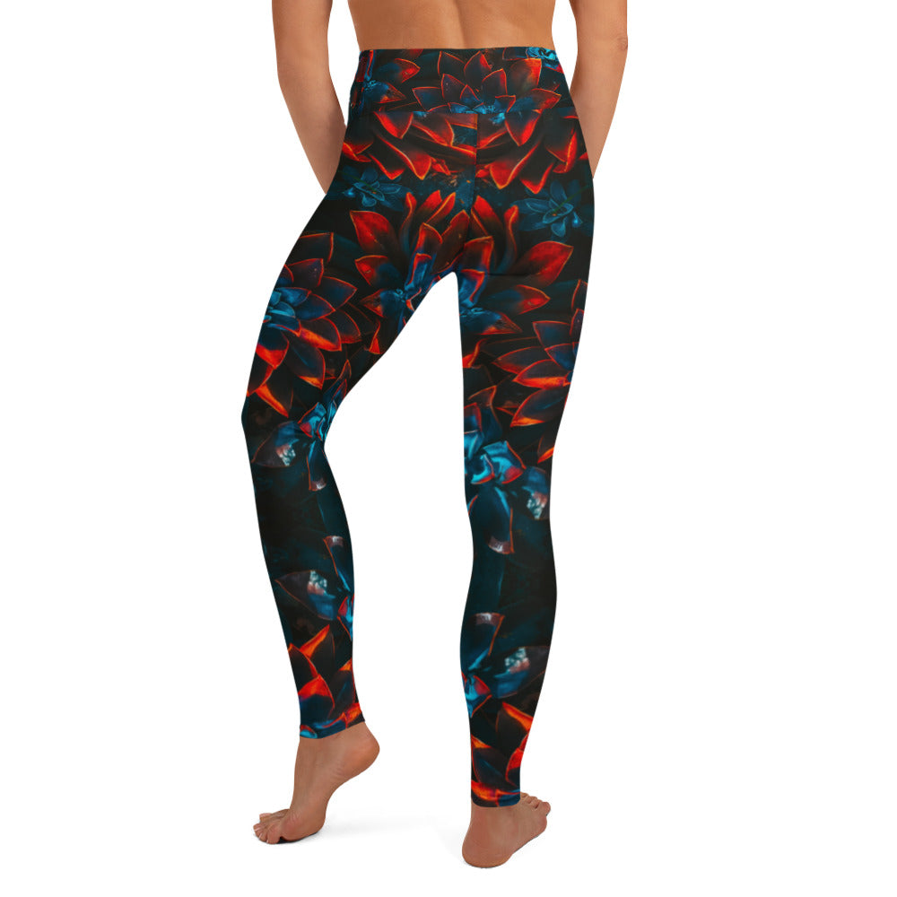 Fall Flowers Print Yoga Leggings