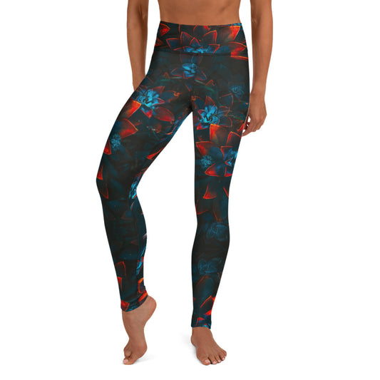 Fall Flowers Print Yoga Leggings