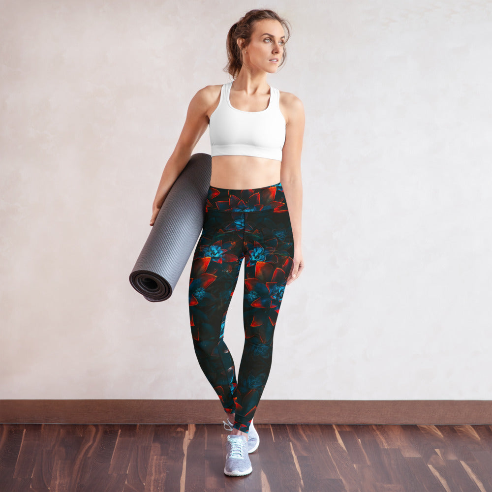 Fall Flowers Print Yoga Leggings