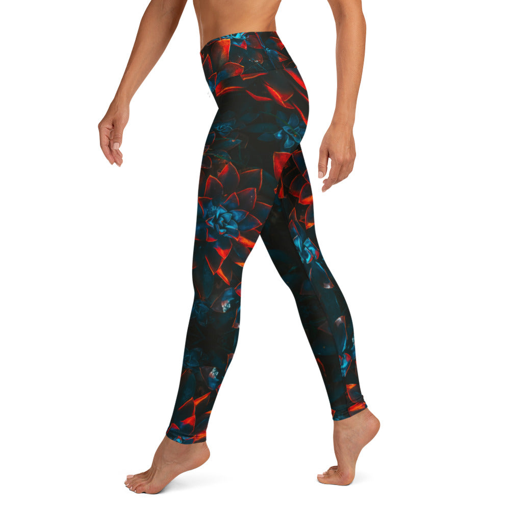 Fall Flowers Print Yoga Leggings