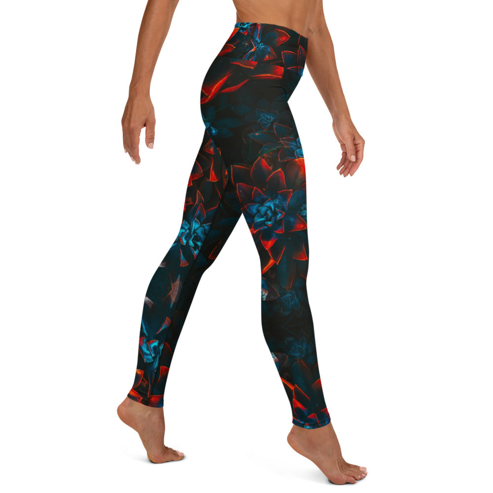 Fall Flowers Print Yoga Leggings