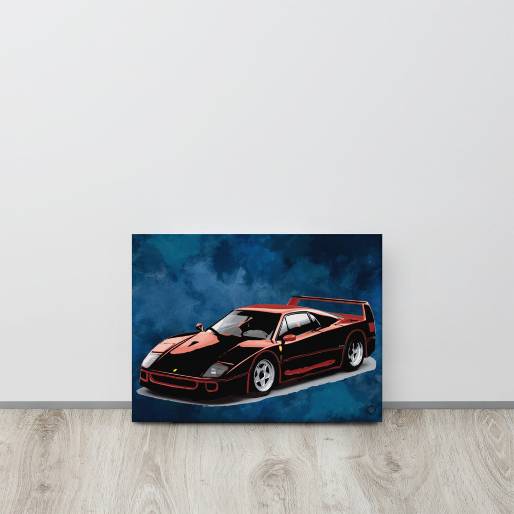 80s Red Super Car On Canvas - Wray Sports