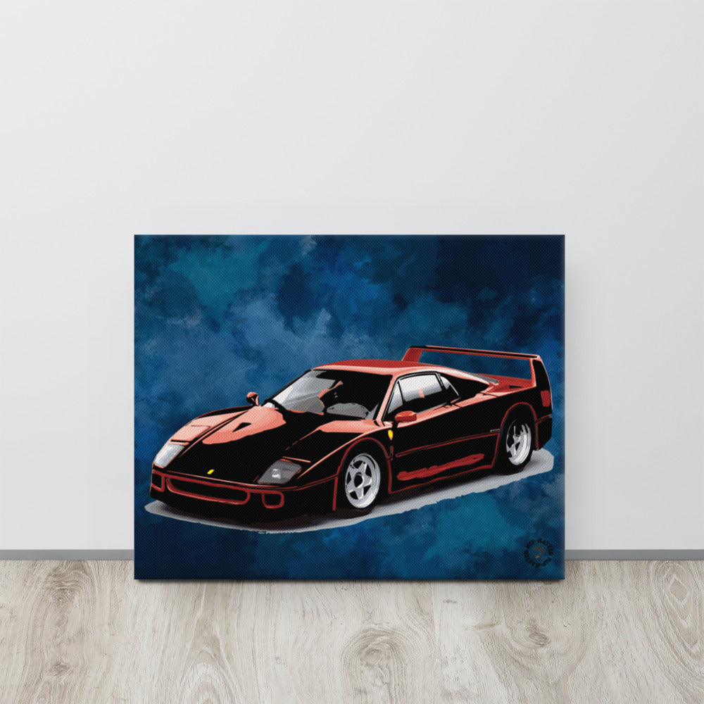 80s Red Super Car On Canvas - Wray Sports