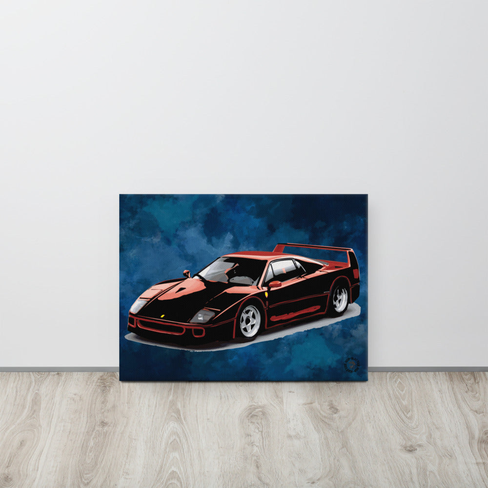 80s Red Super Car On Canvas - Wray Sports