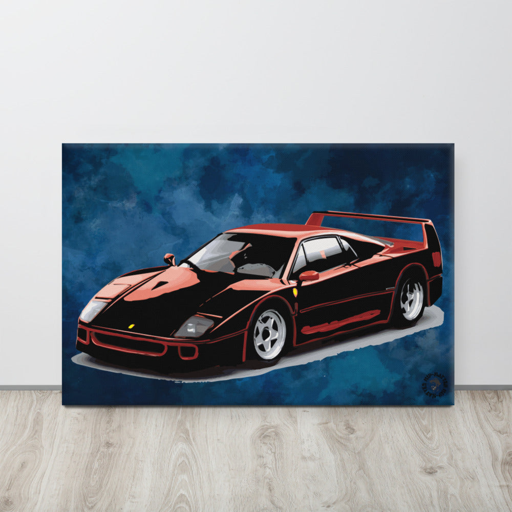 80s Red Super Car On Canvas - Wray Sports